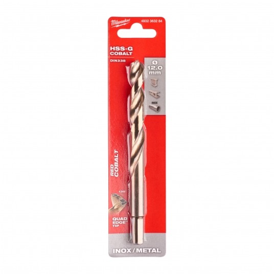 MILWAUKEE WIERTŁO DO METALU HSS-G RED COBALT 12.0 -zdjęcie numer 5