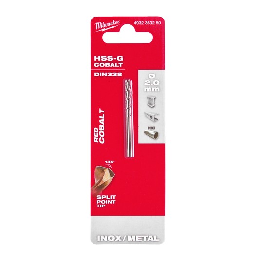 MILWAUKEE WIERTŁO DO METALU HSS-G RED COBALT 2.0 -zdjęcie numer 5