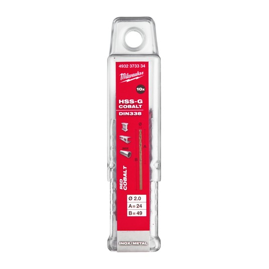 MILWAUKEE WIERTŁO DO METALU HSS-G RED COBALT 2.0 -zdjęcie numer 2