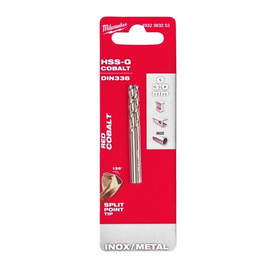 MILWAUKEE WIERTŁO DO METALU HSS-G RED COBALT 3.0 -zdjęcie numer 4