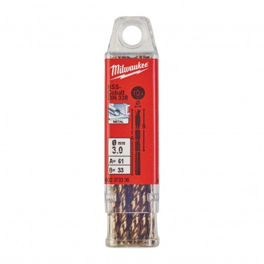 MILWAUKEE WIERTŁO DO METALU HSS-G RED COBALT 3.0 -zdjęcie numer 2
