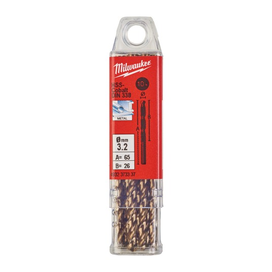 MILWAUKEE WIERTŁO DO METALU HSS-G RED COBALT 3.2 -zdjęcie numer 2
