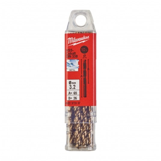 MILWAUKEE WIERTŁO DO METALU HSS-G RED COBALT 3.2 -zdjęcie numer 2