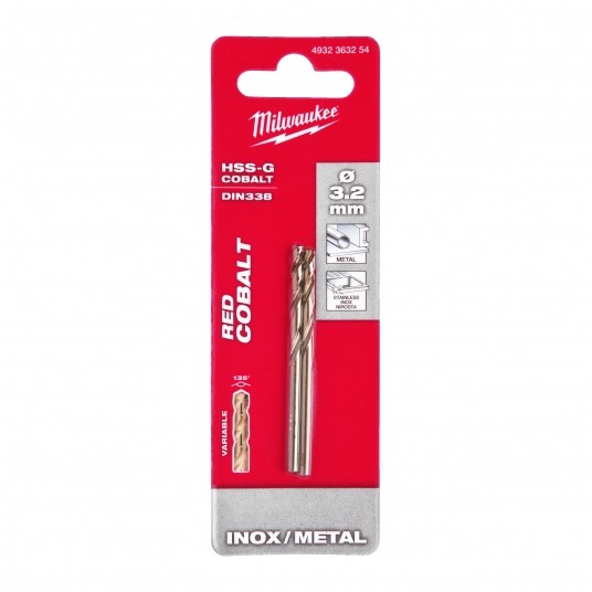 MILWAUKEE WIERTŁO DO METALU HSS-G RED COBALT 3.2 -zdjęcie numer 5
