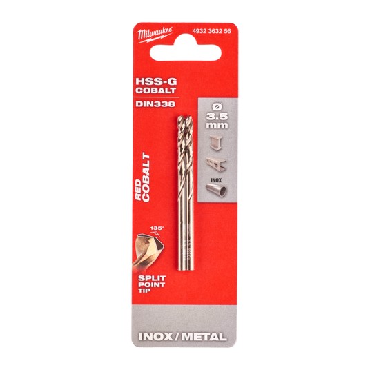 MILWAUKEE WIERTŁO DO METALU HSS-G RED COBALT 3.5 -zdjęcie numer 4