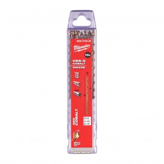 MILWAUKEE WIERTŁO DO METALU HSS-G RED COBALT 4.0 -zdjęcie numer 2
