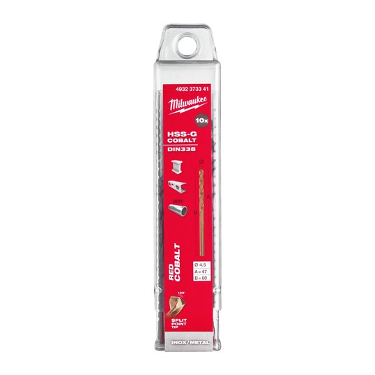 MILWAUKEE WIERTŁO DO METALU HSS-G RED COBALT 4.5 -zdjęcie numer 2