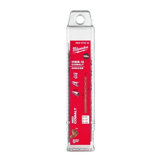 MILWAUKEE WIERTŁO DO METALU HSS-G RED COBALT 5.5 -zdjęcie numer 2