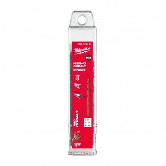 MILWAUKEE WIERTŁO DO METALU HSS-G RED COBALT 5.5 -zdjęcie numer 2