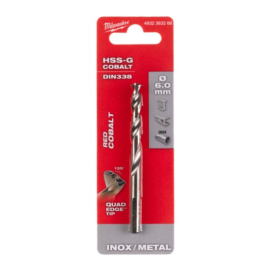 MILWAUKEE WIERTŁO DO METALU HSS-G RED COBALT 6.0 -zdjęcie numer 4