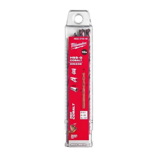 MILWAUKEE WIERTŁO DO METALU HSS-G RED COBALT 6.5 -zdjęcie numer 2
