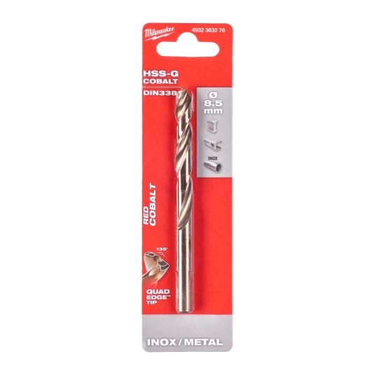 MILWAUKEE WIERTŁO DO METALU HSS-G RED COBALT 8.5 -zdjęcie numer 5