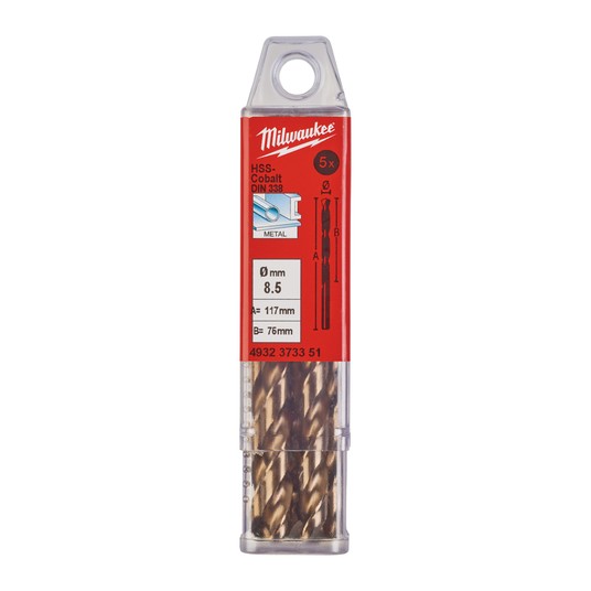 MILWAUKEE WIERTŁO DO METALU HSS-G RED COBALT 8.5 -zdjęcie numer 2