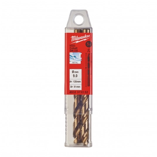 MILWAUKEE WIERTŁO DO METALU HSS-G RED COBALT 9.0 -zdjęcie numer 2