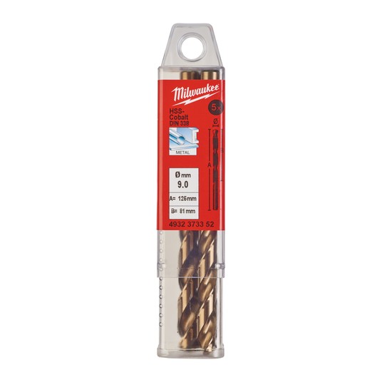 MILWAUKEE WIERTŁO DO METALU HSS-G RED COBALT 9.0 -zdjęcie numer 2