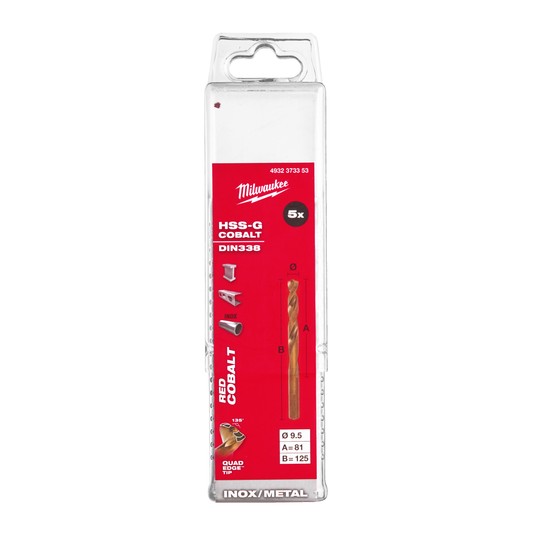 MILWAUKEE WIERTŁO DO METALU HSS-G RED COBALT 9.5 -zdjęcie numer 2