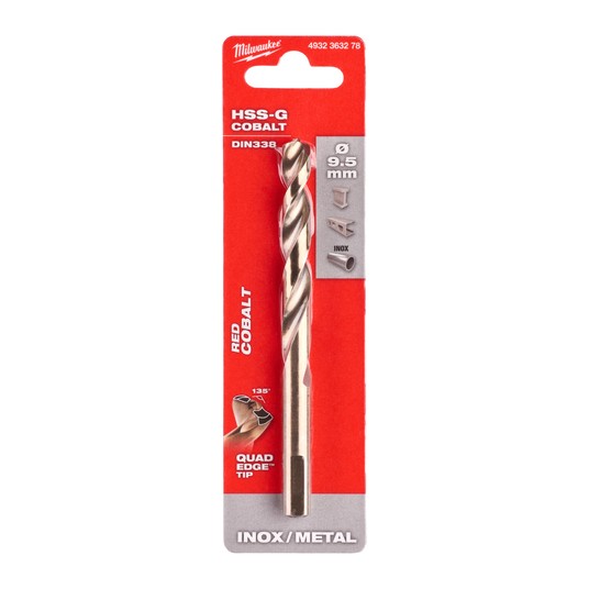 MILWAUKEE WIERTŁO DO METALU HSS-G RED COBALT 9.5 -zdjęcie numer 5