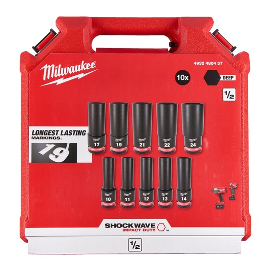 MILWAUKEE ZESTAW NASADEK UDAR. DŁUG. 1/2" 10szt -zdjęcie numer 2