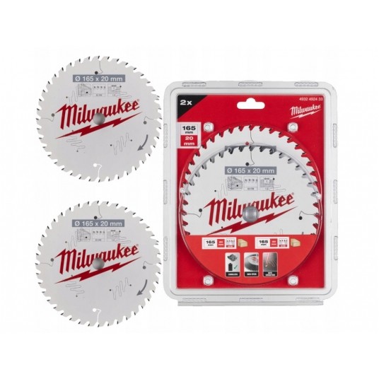 MILWAUKEE ZESTAW TARCZ 165x20 40z TWIN PACK 2szt -zdjęcie numer 2