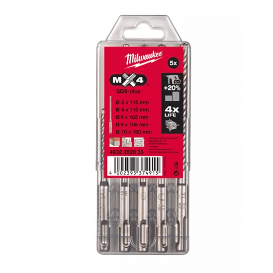 MILWAUKEE ZESTAW WIERTEŁ SDS+ MX4 7szt PROMOCJA -zdjęcie numer 1