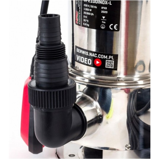 NAC POMPA DO WODY BRUDNEJ 1000W 20000L/H SPE100INO -zdjęcie numer 4