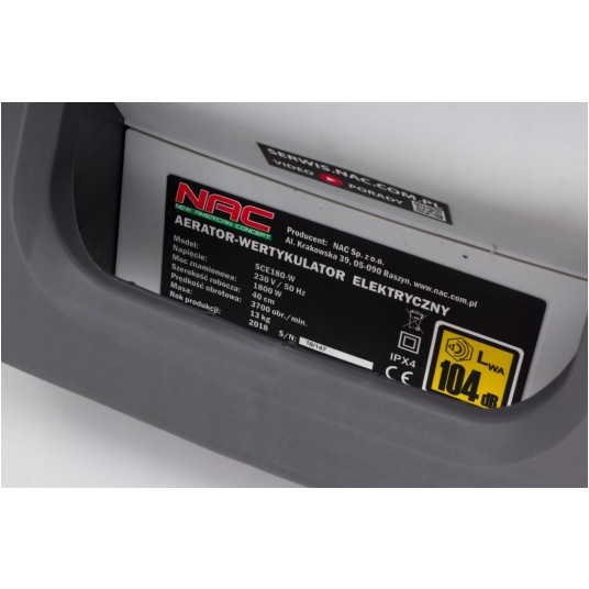 NAC WERTYKULATOR AERATOR SCE180-W 1800W 40cm -zdjęcie numer 6