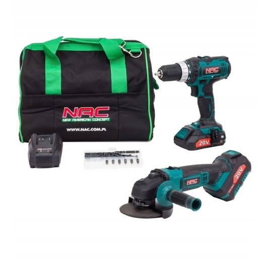 NAC ZESTAW AKU. WKRĘTARKA+SZLIFIERKA CDB-AGE-LI-20 -zdjęcie numer 1
