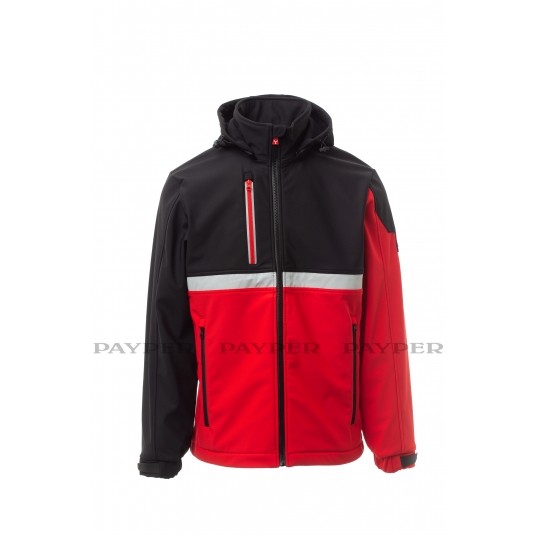 PAYPER BLUZA SOFT-SHELL WISE CZARNO-CZERWONA XL -zdjęcie numer 1
