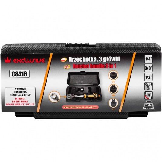 RICHMANN GRZECHOTKA 3 GŁÓWKI 1/2,3/8,1/4 60Z C8416 -zdjęcie numer 8