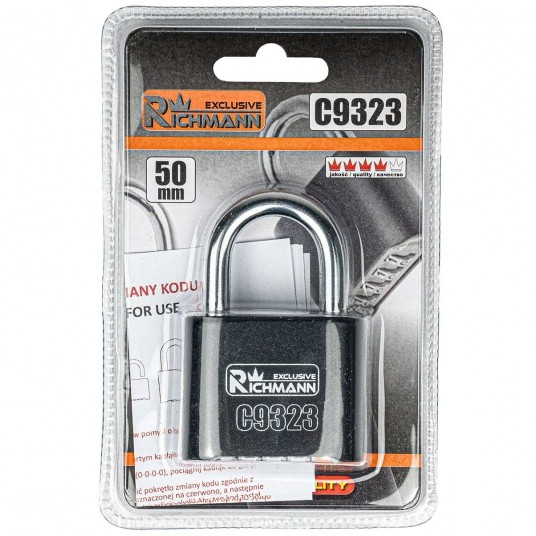 RICHMANN KŁÓDKA NA SZYFR CZARNA 50mm C9323 -zdjęcie numer 5