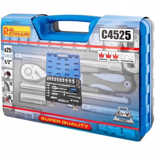 RICHMANN KOMPLET KLUCZY NASAD 1/2" 25cz. C4525 -zdjęcie numer 9
