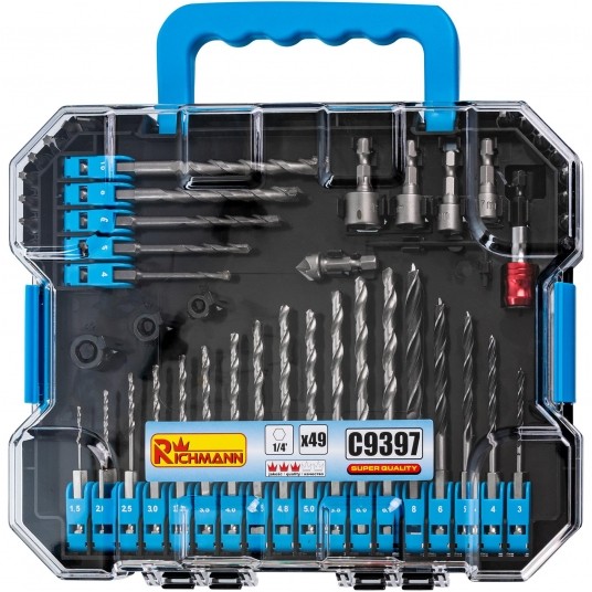RICHMANN KOMPLET WIERTEŁ NA BIT 1/4 49el. C9397 -zdjęcie numer 1