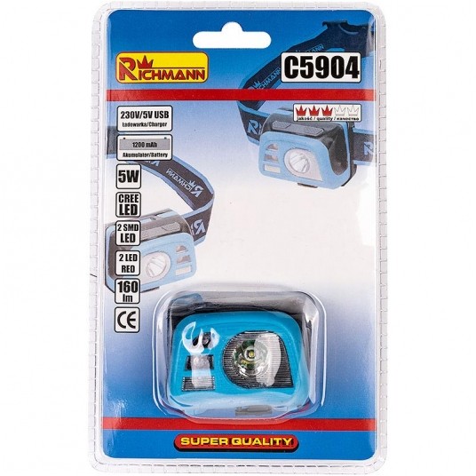 RICHMANN LATARKA CZOŁOWA AKU CREE LED5W C5904 -zdjęcie numer 6