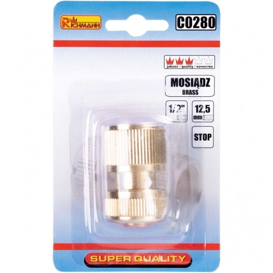 RICHMANN SZYBKOZŁĄCZKA OGR ZE STOPEM 1/2' MOSIĄDZ -zdjęcie numer 5