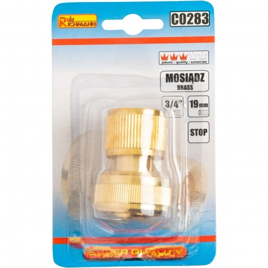 RICHMANN SZYBKOZŁĄCZKA OGR ZE STOPEM 3/4' MOSIĄDZ -zdjęcie numer 3