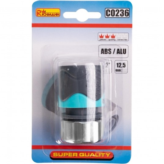 RICHMANN SZYBKOZŁĄCZKA OGRODOWA 1/2' ALU/GUMA -zdjęcie numer 3