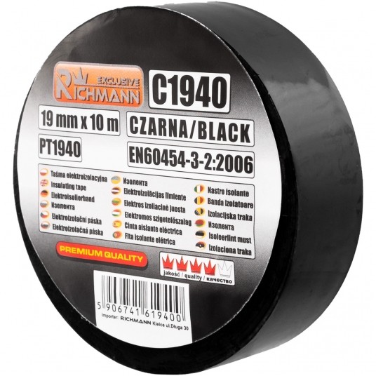 RICHMANN TAŚMA IZOLACYJNA 19mm 10m CZARNA C1940 -zdjęcie numer 1