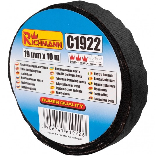RICHMANN TAŚMA IZOLACYJNA 19mm 10m PARCIANA C1922 -zdjęcie numer 1