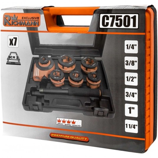 RICHMANN ZESTAW GWINTOWNIC DO RUR 1/4-1 1/4" C7501 -zdjęcie numer 2