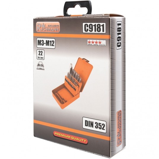 RICHMANN ZESTAW GWINTOWNIKÓW M3-M12 22EL. C9181 -zdjęcie numer 4
