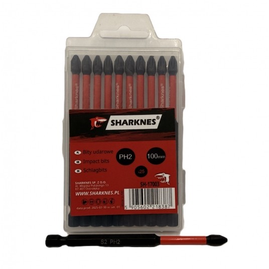 SHARKNES BIT UDAROWY 1/4" PH2 100mm SH-17003 -zdjęcie numer 3