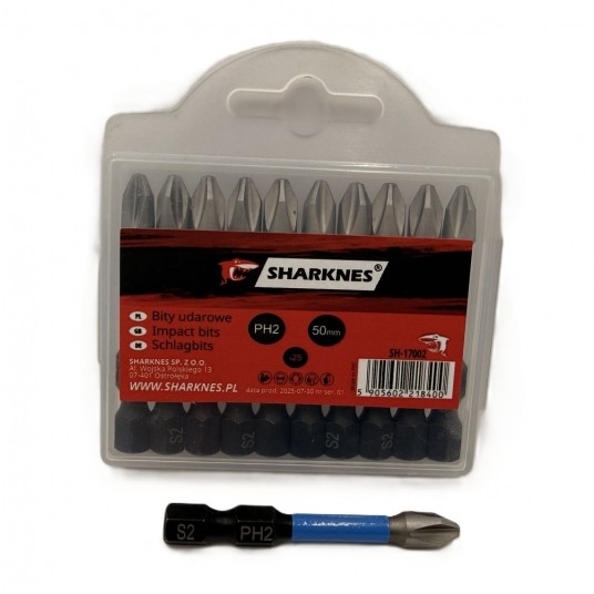 SHARKNES BIT UDAROWY 1/4" PH2 50mm SH-17002 -zdjęcie numer 3