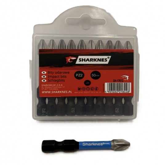 SHARKNES BIT UDAROWY 1/4" PZ2 50mm SH-17012 -zdjęcie numer 3