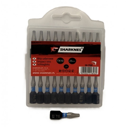 SHARKNES BIT UDAROWY 1/4" TX10 25mm SH-17020 -zdjęcie numer 3