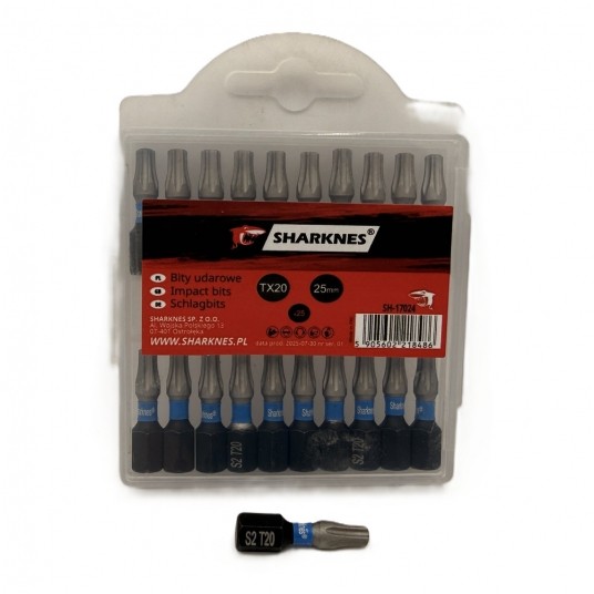 SHARKNES BIT UDAROWY 1/4" TX20 25mm SH-17024 -zdjęcie numer 3