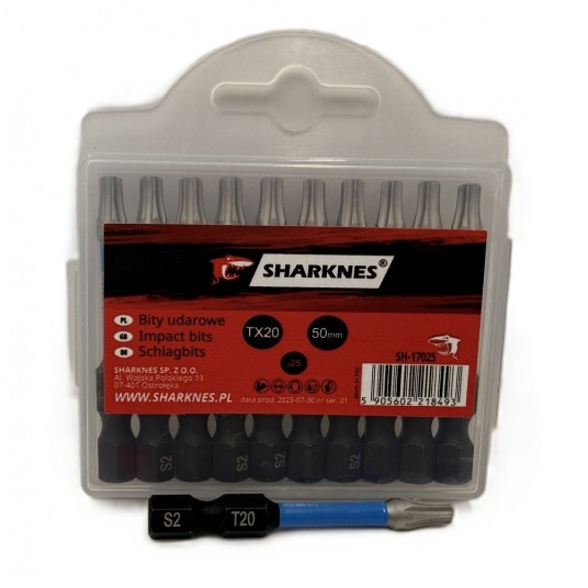 SHARKNES BIT UDAROWY 1/4" TX20 50mm SH-17025 -zdjęcie numer 3