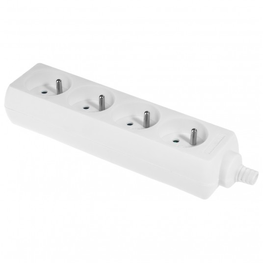 SHARKNES GNIAZDO CZTEROKROTNE 2P+Z BIAŁY SH-70106 -zdjęcie numer 1