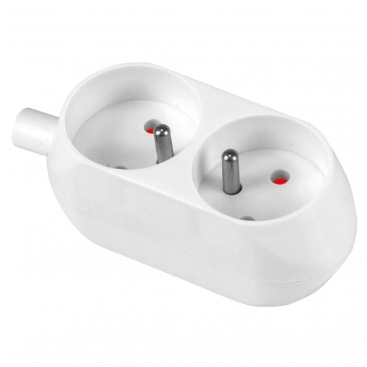 SHARKNES GNIAZDO DWUKROTNE 2P+Z BIAŁY SH-70102 -zdjęcie numer 1