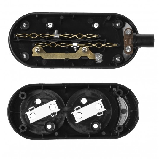 SHARKNES GNIAZDO DWUKROTNE 2P+Z CZARNY SH-70103 -zdjęcie numer 2