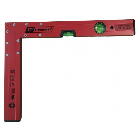 SHARKNES KĄTOWNICA BUDOWLANA 80x150cm PION/POZIOM -zdjęcie numer 1